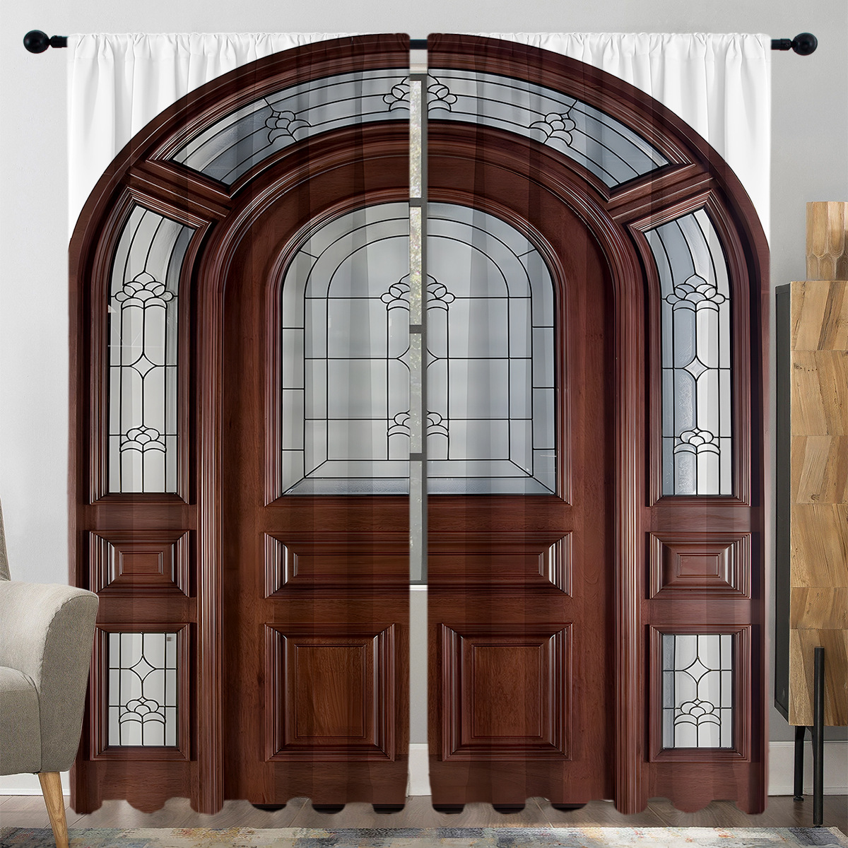 2PCS Cartoon Series Curtain Factory 3D Digital Printing Cross-border Amazon Curtain Hot Selling Pattern