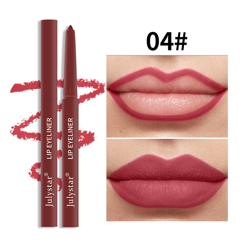 Julystar Lip Pen: Non-smudging Lipstick pen, matte Pink lip gloss, and rotating Lip liner pen set undefined