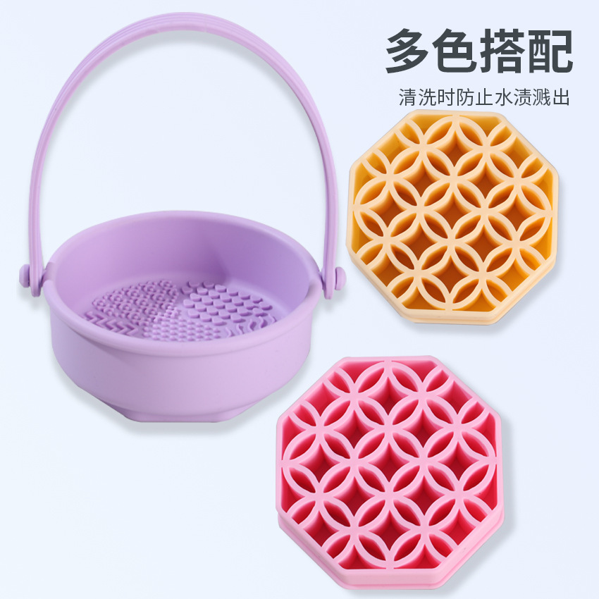 Silicona maquillaje cepillo limpiador polvo puff belleza huevo secado estante esponja cepillo limpieza en seco herramienta de limpieza lavado tazón