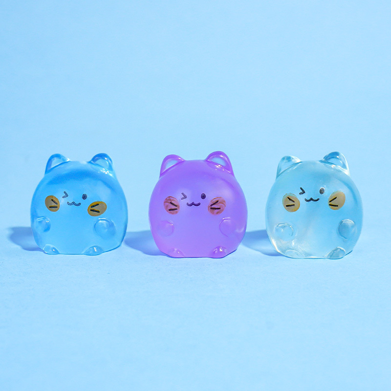 Adornos de gatitos lindos, nuevas decoraciones de jardinería de micropaisaje de resina, accesorios de joyería de gatitos de color de bricolaje, distribución