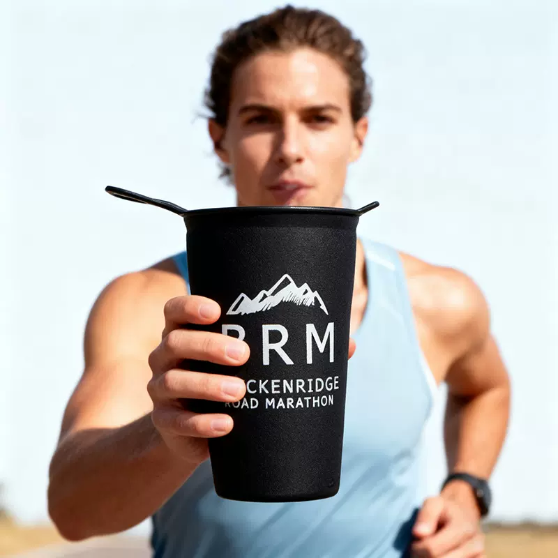 马拉松赛事跑步比赛便携杯子可折叠强制装备越野跑专业运动软水杯