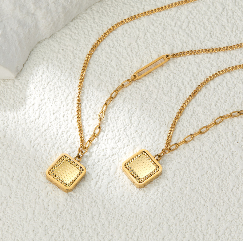 9g Weight Pendant Necklace Classification franco chain Chain Type 1 Piece Fashion Solid Color Titanium Steel Plating Pendant Necklace