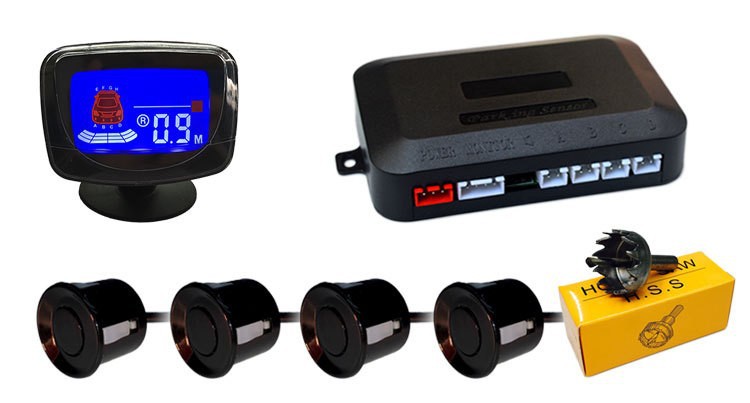 4 Probe Reversing Radar 4 Orientation Display Lcd Color Screen Voice Buzzer Didi Sound Parking Radar