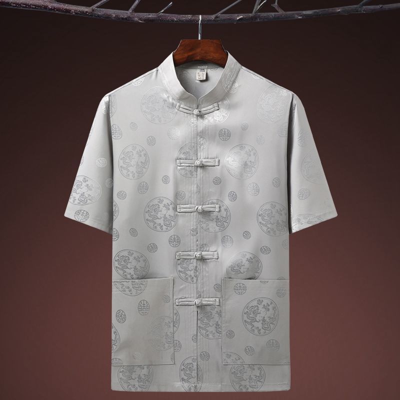 Round dragon short sleeve (jacket) gray