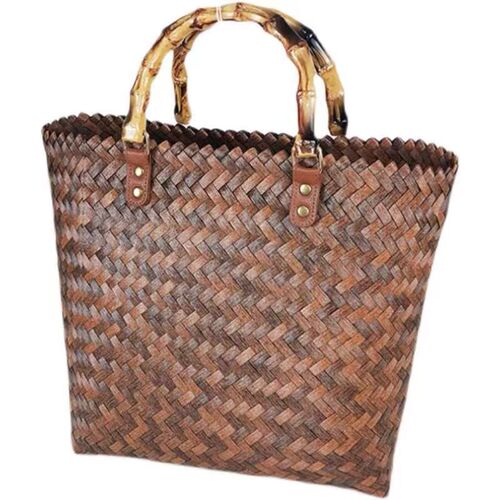New stylish woven tote bag with large capacity—Instagram-worthy, trendy women's handbag perfect for shopping or beach outings
