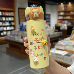 5ZV7批發兒童帶吸管顯溫保溫杯高顏值孕婦便攜杯子學生316便攜提