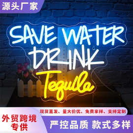 跨境霓虹灯啤酒吧宿舍餐厅酒馆俱乐部装饰led亚克力灯招牌发光字