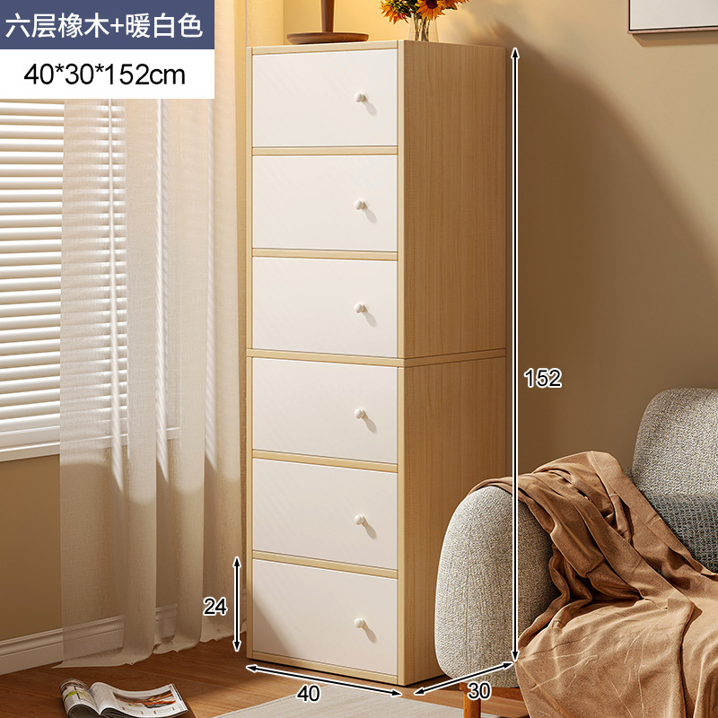 Salón de estar de viento de crema junto al sofá armario de almacenamiento armario de almacenamiento armario de dormitorio armario pequeño armario de cajón