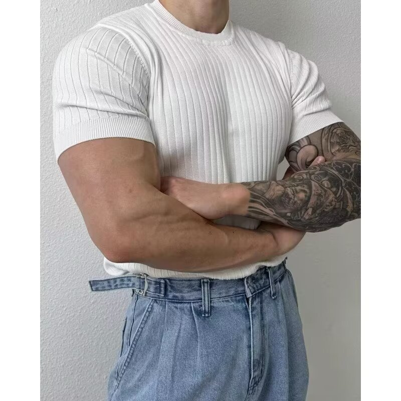 Negocio ligero estilo maduro hombres POLO manga corta verano nuevo estilo solapa botón suéter delgado comercio exterior transfronterizo al por mayor