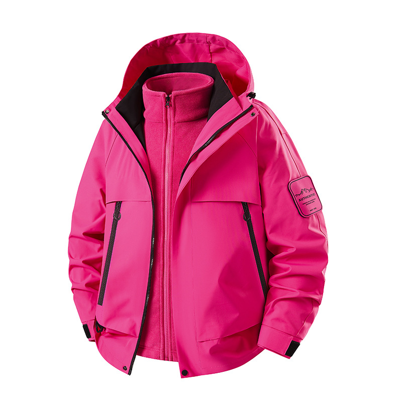 New Winter Style Three-In-One Windbreaker, Detachable Two-Piece Set for Women, Thickened Warm Sportswear, Windproof and Water-Repellent Windbreaker
