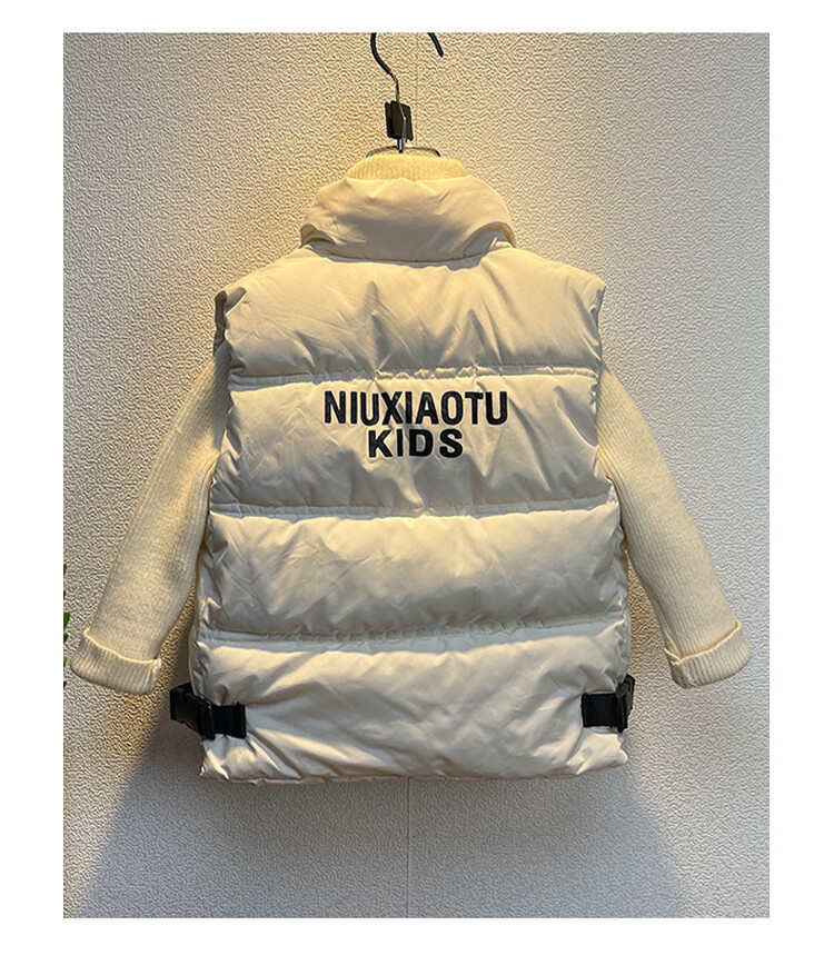 Βαμβακερό γιλέκο για αγόρια διπλή τρισδιάστατη τσάντα στα τέλη του φθινοπώρου, αμάνικο συν, παιδικός χειμώνας_voghion.com