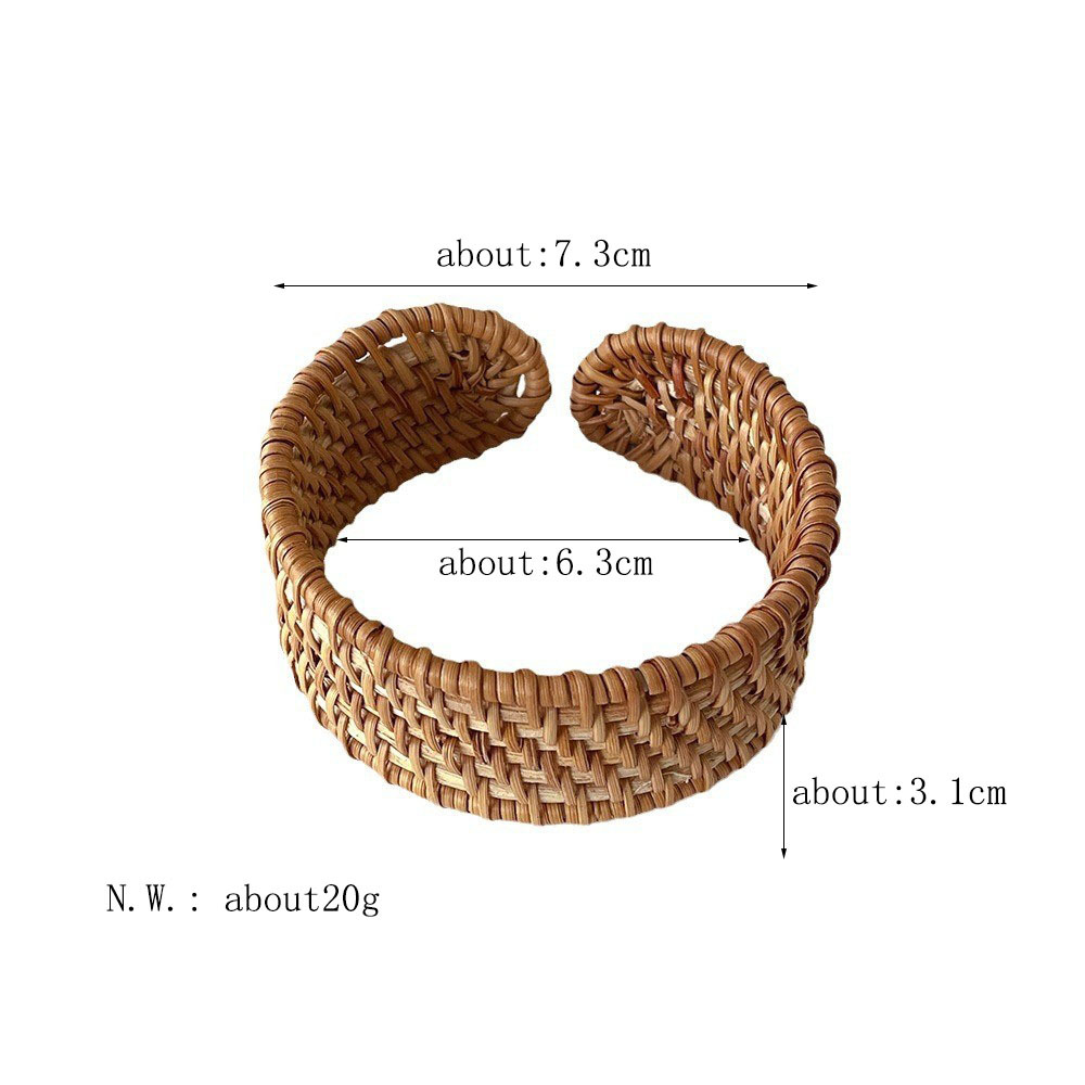 10g Weight Bangle Classification Rattan Chain Material 1 Piece Quantity Holiday, Daily Occasion Rattan Material Ethnic, Solid Color Pattern All Seasons Season Women's Gender Knitting Design Retro, Ethnic Style, Simple Style Style Retro Ethnic Style Simple Style Ethnic Solid Color Rattan Bangles Wholesale 8