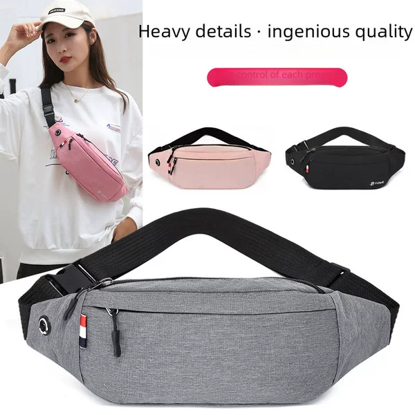 Cross-Border New Style Waist Bag with Printed Logo, Multifunctional Shoulder Crossbody Bag, Outdoor Sports Coin Chest Bag, Men's Wholesale