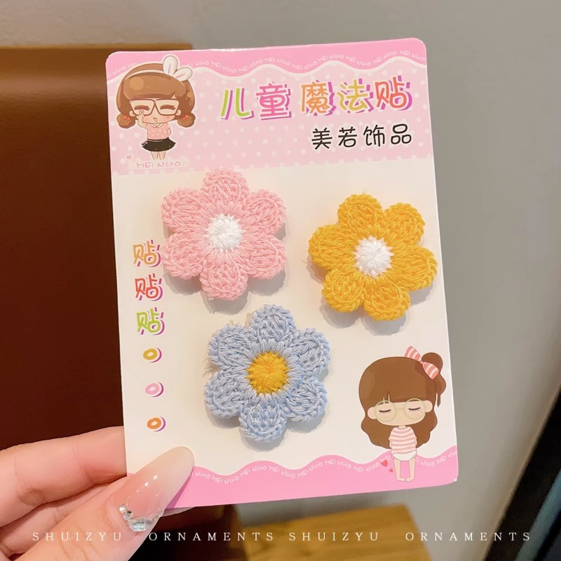 El pelo roto de las niñas artefacto de dibujos animados Velcro bebé de las niñas Linda horquilla sin costuras no duele el pelo flequillo accesorios para el cabello pegajoso