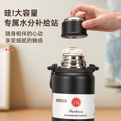 316 Stainless Steel Insulated Cup Large Capacity Unisex Student High-Aesthetic Sports Water Bottle Outdoor Water Cup Gift Customization