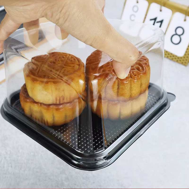 Caja de embalaje en bloque de corte de pastel triangular de 8 pulgadas transparente Caja de blíster de ZTL-136 Caja de embalaje para hornear pastel de pastelería