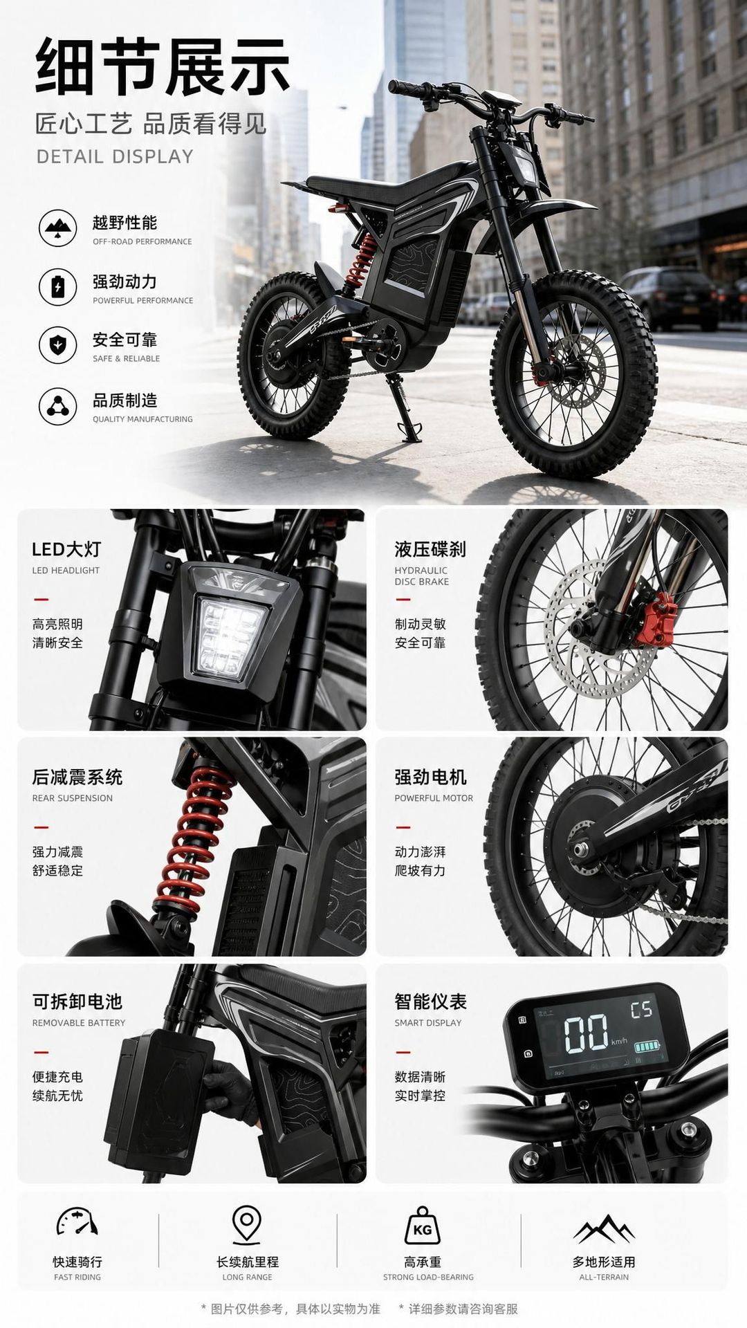 Overseas Warehouse Dropshipping Electric Motorcycles, Factory Private Model, In-Stock City Commuter Vehicles, Two-Wheeled Off-Road Mountain Bikes