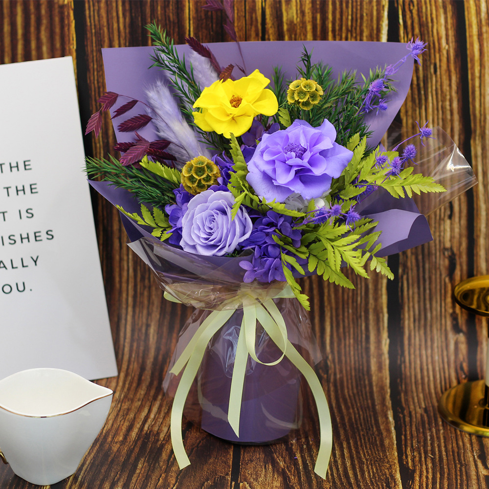 Amazonas eterno flor de alta sensación ramo de flores rosas para el día de San Valentín para la novia regalos de cumpleaños para el día de la madre