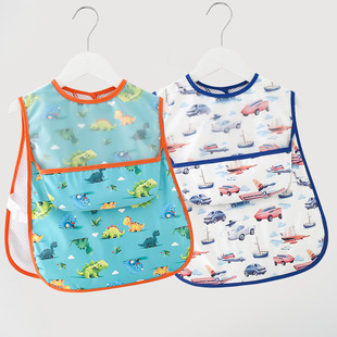 Manufacturer Wholesale Baby Smock Eating Bib Baby Waterproof No-Wash Protective Clothing Child Feeding Saliva Summer Thin Style