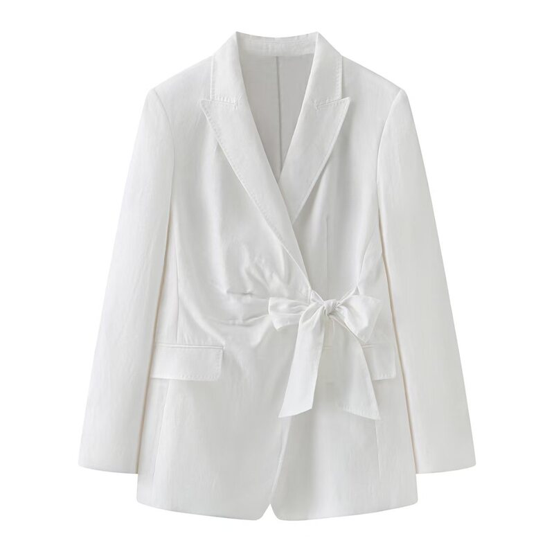 In Stock 2026 Autumn New Style Elegant Commuter Tie-Waist Slim-Fit Linen Blazer Br131139 In Stock 2026 Autumn New Style Elegant Commuter Tie-Waist Slim-Fit Linen Blazer Br131139