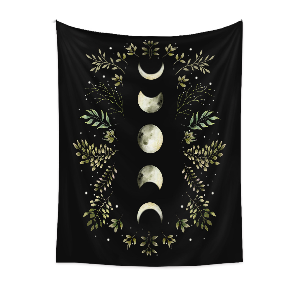 Bohemian Psychedelic Plant Moon Printing Hanging Decoration Cloth Tapestry Wholesale Nihaojewelry display picture 11