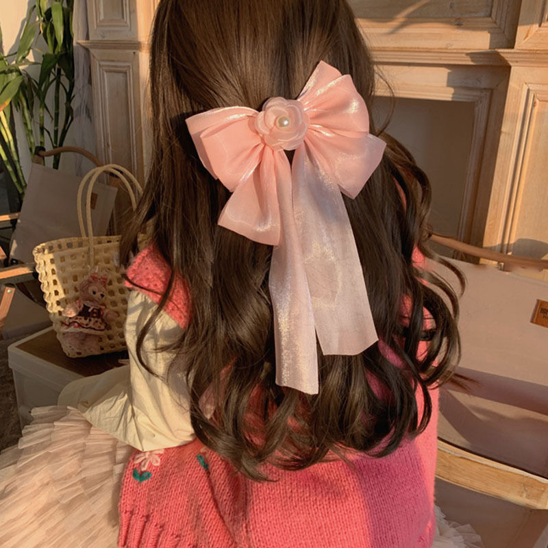 25g Weight Hair Clip Hair Accessories Type 1 Piece Quantity Daily, Date Occasion Artificial Pearl, Cloth Material Bow Knot Pattern All Seasons Season Women's Gender Handmade Design Elegant, Sweet Style Elegant Sweet Women's Bow Knot Artificial Pearl Fabric Handmade Hair Clip 10