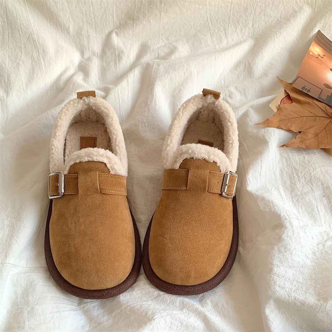 Bocken con una base suave de terciopelo de invierno retro calentamiento de los zapatos de algodón Bocken zapatos de comercio exterior al aire libre cómodos y resistentes al desgaste