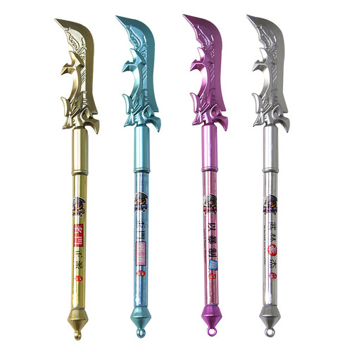 Qinglong Yan Yue Knife Neutral Pen Anime-Related Peripheral Weapon-Shaped Pen Creative Stationery Student Water-Based Pen for Office Use