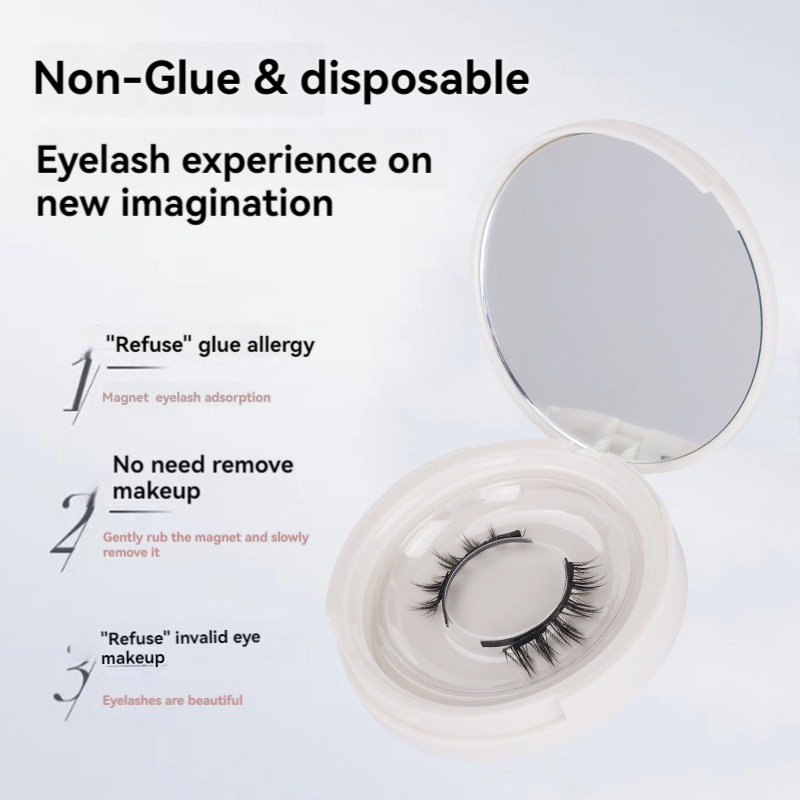 Nueva succión magnética pestañas postizas gato genio belleza pestañas un par de pelo de visón artificial imán natural pestañas al por mayor