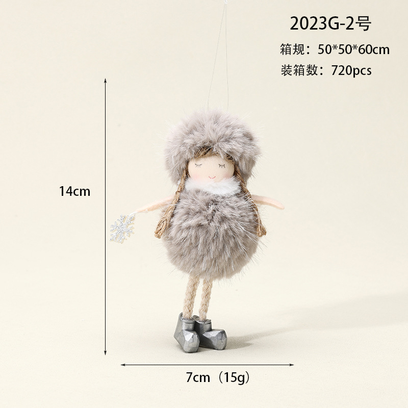 Nuevo producto transfronterizo Angel Doll Girl Lindo colgante de felpa Adornos navideños Adornos colgantes de árbol de Navidad