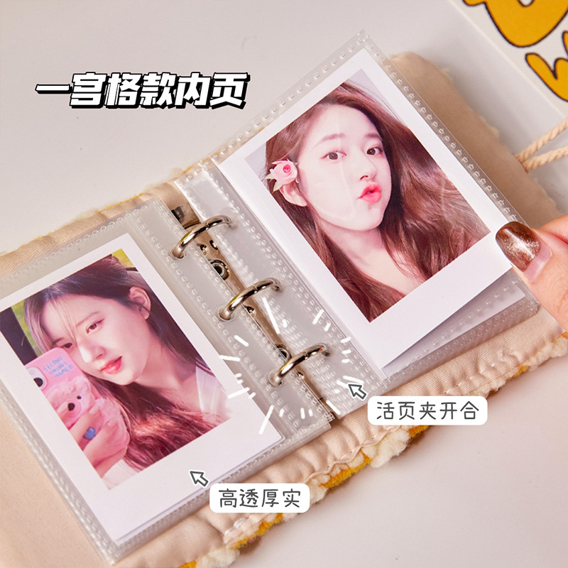 Coreano insfeng un palacio de tarjetas calientes cuadricadas tela caliente álbum de fotos de alto valor de 3 pulgadas foldable tarjetas de almacenamiento