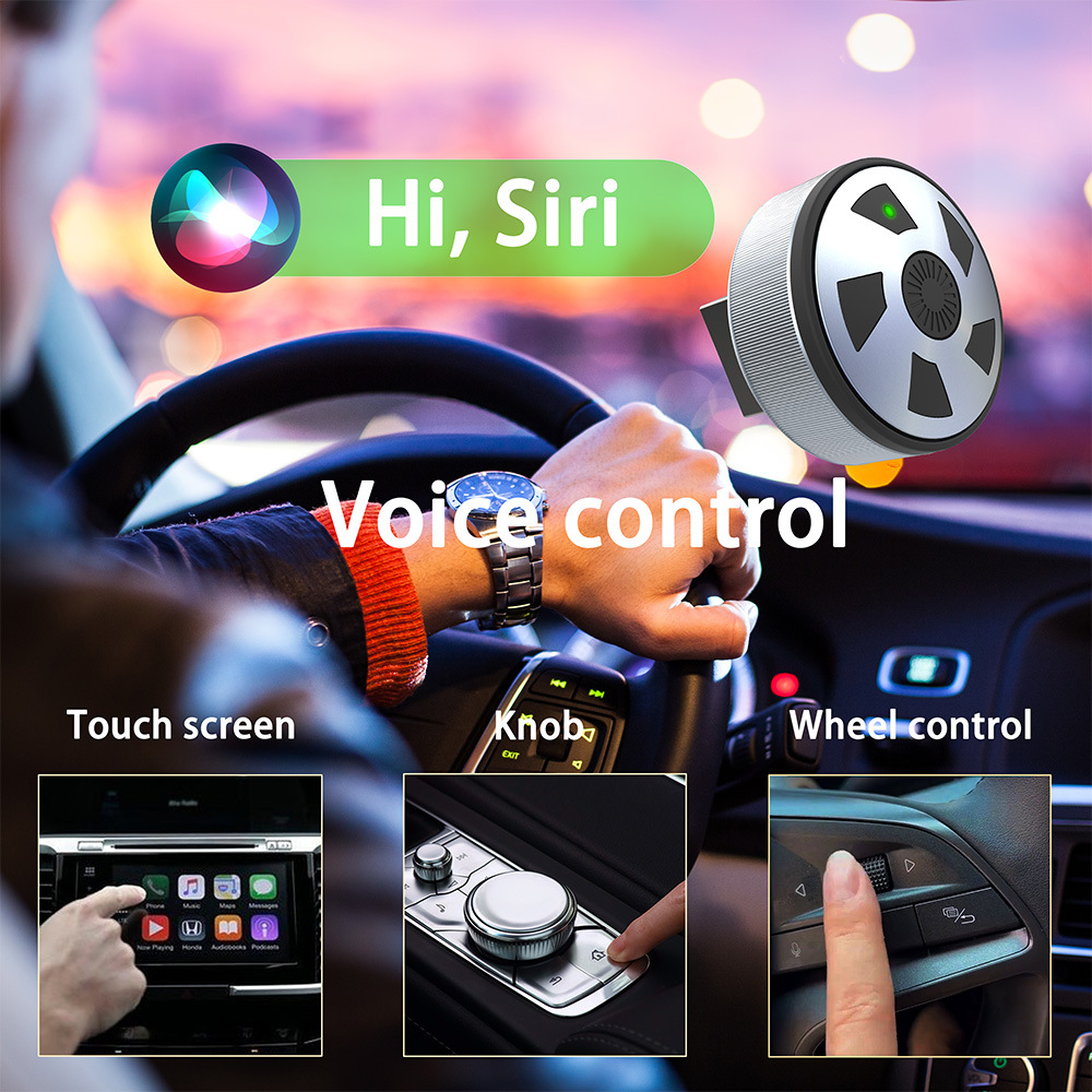 New Carplay Box with Wheel-Style Design, Wired to Wireless Android Auto Two-In-One Wireless Adapter