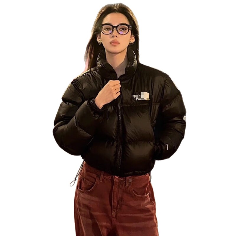 The North Face Us Version 1996 Large Checkered down Jacket Short Style Women's Kendall Brown Goose down 700 Fill Power The North Face Us Version 1996 Large Checkered down Jacket Short Style Women's Kendall Brown Goose down 700 Fill Power