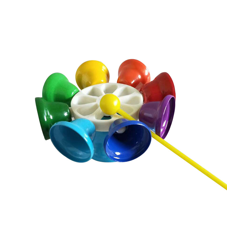 Reloj de melodía de ocho tonos reloj de giro Instrumento de percusión Orff jardín de infantes rendimiento infantil Clase de color del arco iris Campana reloj de 8 tonos
