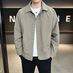 トレンド男性起爆ジャケット春秋新作カジュアルビジネス襟付き男性コート上着ファッションフィット