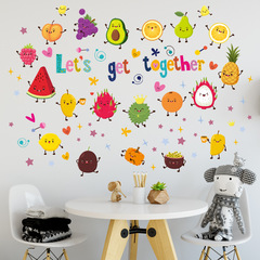 ZSZ2908 Fruit Party English Slogan Wall Sticker for Living Room Bedroom Decor Self-Adhesive Bulk Sticker Wall Art
