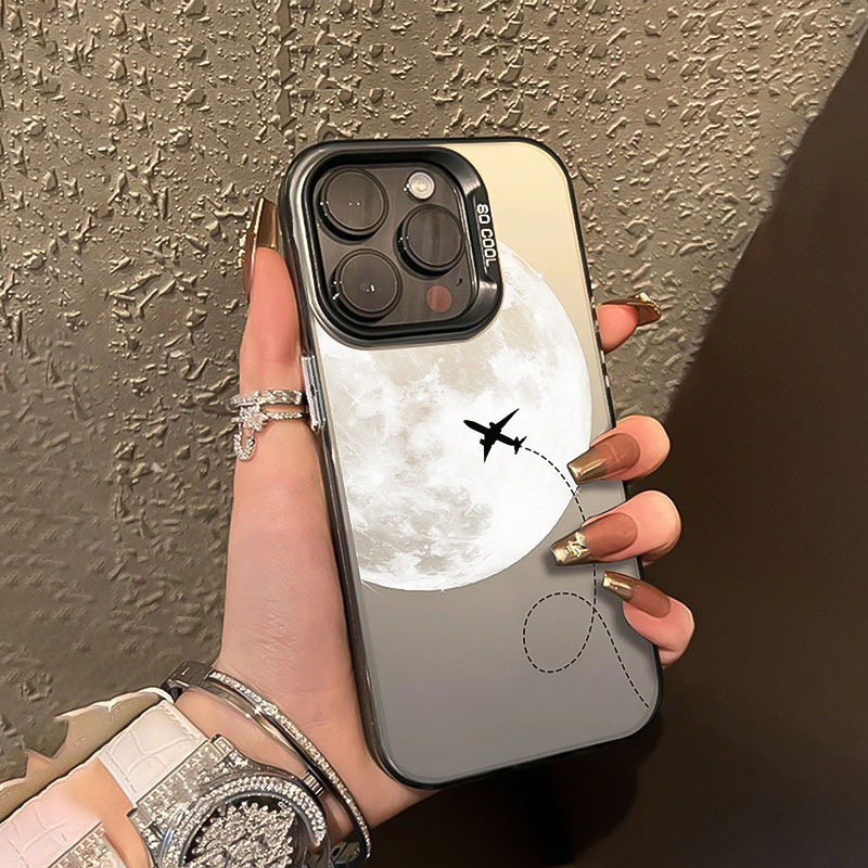 Moon-chasing aircraft for Apple 13Pro mobile phone case anti-fall 12 hard shell 11ProMax protective case 16Pro matte