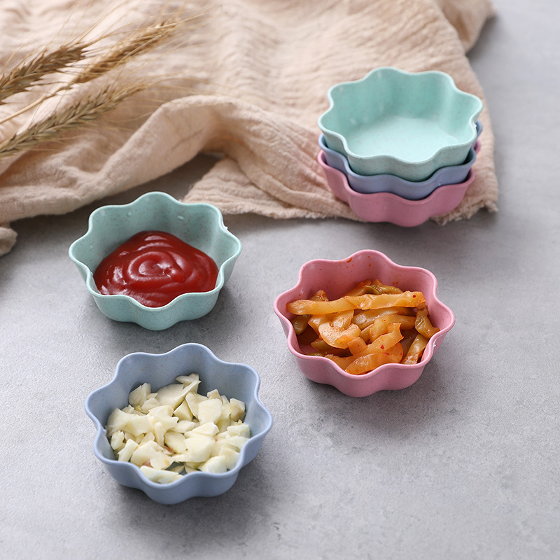 Creative wheat straw flower-shaped small plate household kitchen…