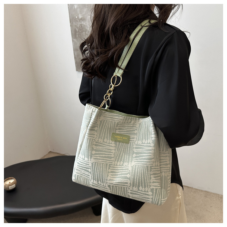 Großes Fassungsvermögen aus Canvas für Damen 2024, neue lässige Einkaufstasche für den Weg zur Arbeit, vielseitige Umhängetasche im Lazy-Style_voghion.com