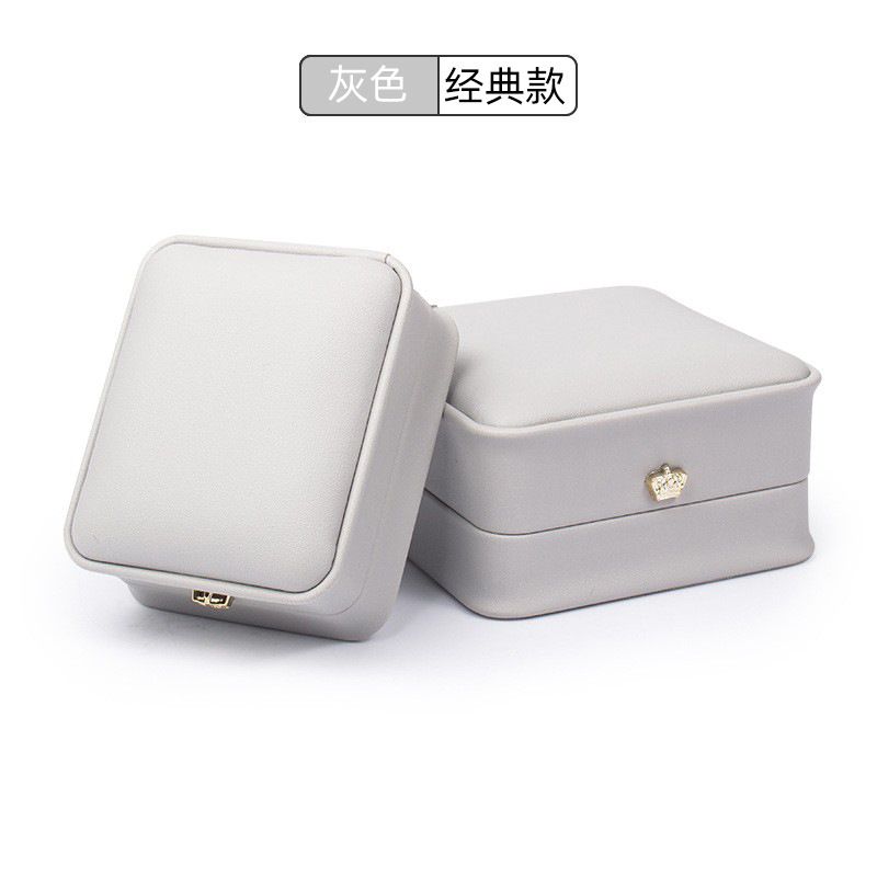 PU レザークラウンウエストリングボックスジュエリー包装ボックスパールボックススポット卸売ジュエリーブレスレットボックスネックレスギフトボックス|undefined
