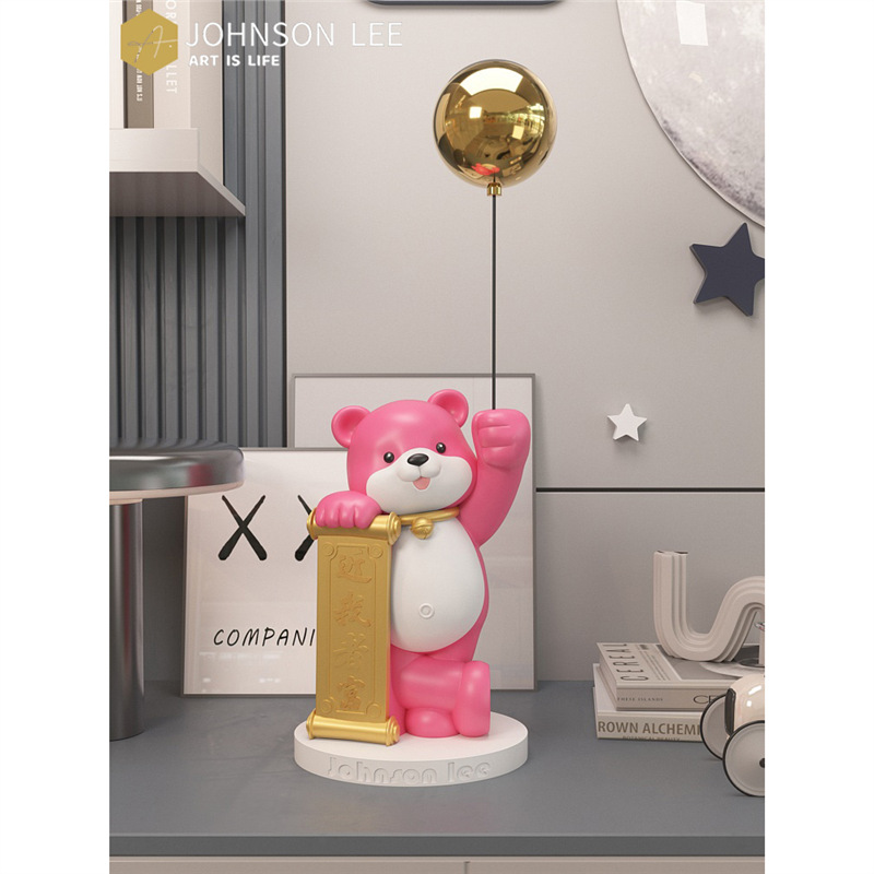 Creative Balloon Bear Living Room Floor-Standing Large Ornaments Tv Cabinet Next to the Sofa Home Decorations Housewarming Gift