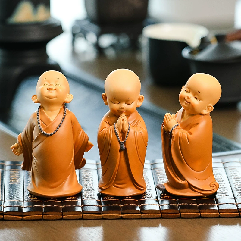 Небольшая украшение дзен-монах домашний украшение гостиной чайный стол кукла мультяшная кукла