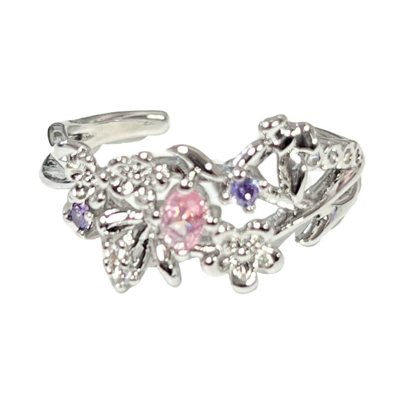 Cute small sophisticated one size design ring, flowered, simple and elegant design