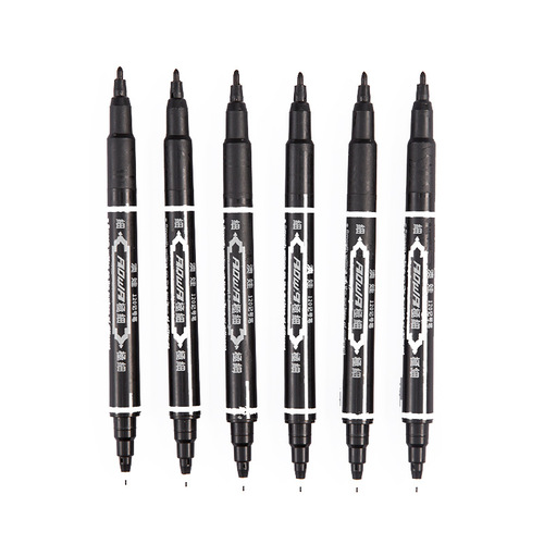 Dual-head outlining pen designed specifically for art students—black, with a small and a fine tip—for children's and student artwork and border detailing.