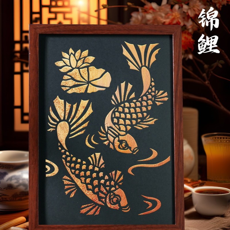 2025新非遗烧箔画diy材料包金箔画装饰画拓印手工爱国主题建军节|undefined