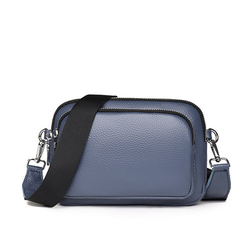 Cross-border genuine leather women's bags wholesale  new trendy fashion multi-layer single shoulder crossbody bag first layer cowhide small square bag