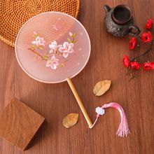 玉兰花古风苏绣团扇宫扇舞蹈扇表演扇双面刺绣团扇汉服旗袍扇子