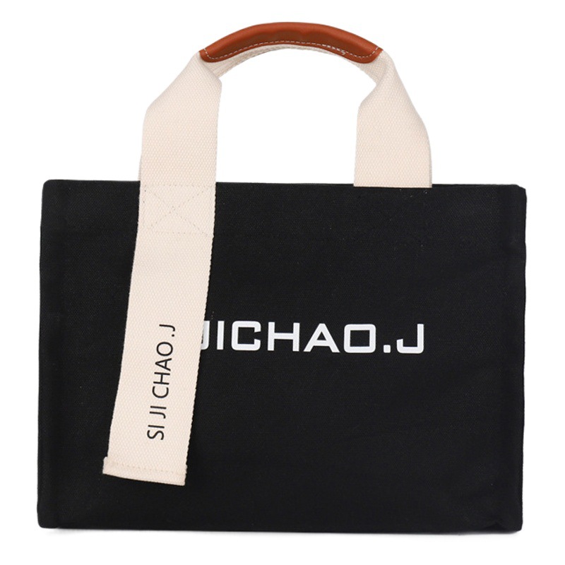 Bolsa personalizada al por mayor, bolso de mano retro de moda, estilo coreano nuevo, bolso de mano con letras impresas en color sólido para mujer