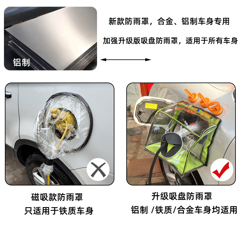 New energy vehicle supplies new energy charging gun rain cover suction cup aluminum body special charging rain cover