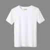 With a round collar, white, with short sleeve